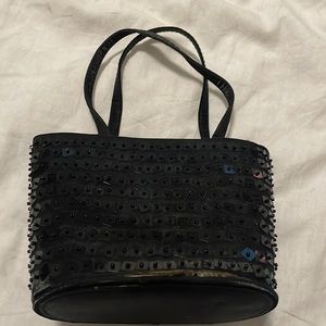 Black sequin evening bag